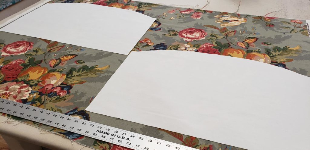 Planning for optimal pattern placement on the fabric for the custom Hidden Rod Pocket Valance