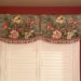 Custom Designed SCALLOPED Hidden Rod Pocket valance with contrast open pleats and lower edge trim